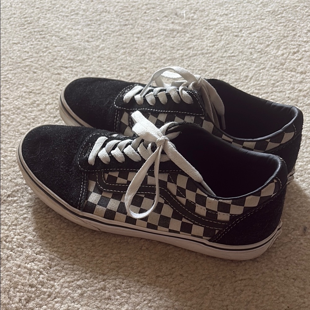 Vans Black and White Checkered Sneakers Classic Skate Style